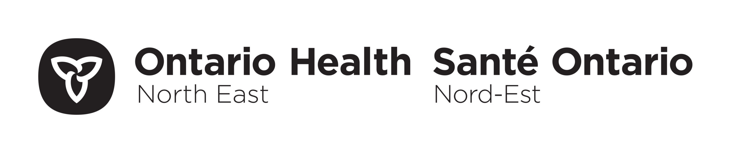 Ontario Health (North East) logo, logo de Santé Ontario (Nord-Est)